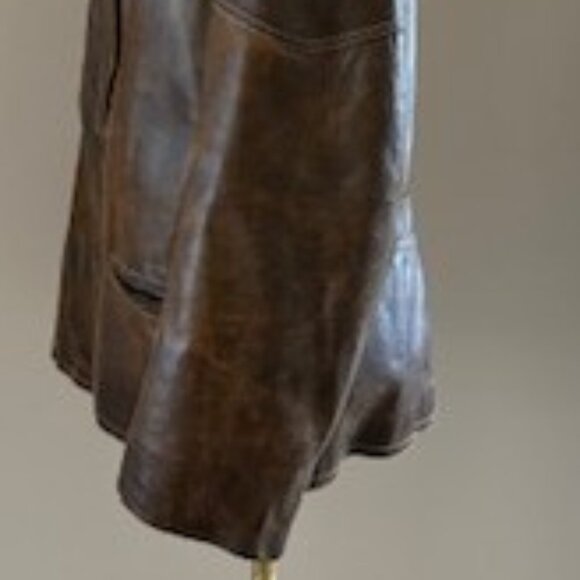 CAFE JUBILEE | Men's Distressed Brown Leather Jacket Sz Large - Picture 5 of 7
